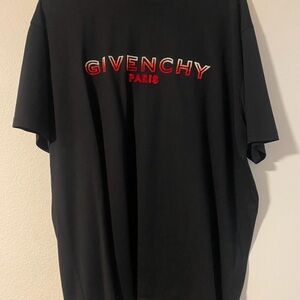 Givenchy Black Tee with Red Logo